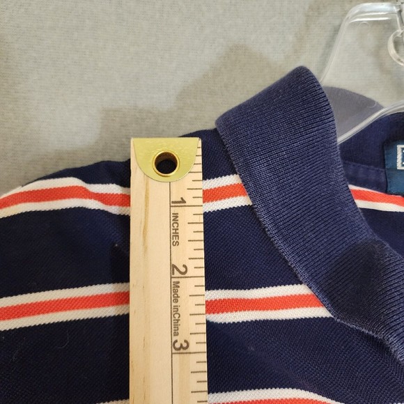 Ralph Lauren Plolo Shirt Mens XL Blue with Pink Stripe Short Sleeve Vintage - Picture 8 of 16